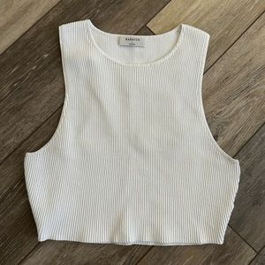 white aritzia ribbed tank